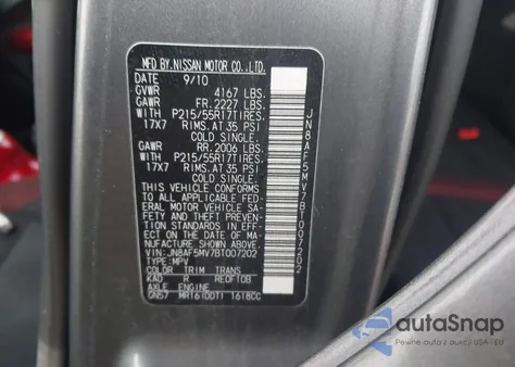 2011 Nissan Juke Sv from USA, damaged, VIN JN8AF5MV7BT007202